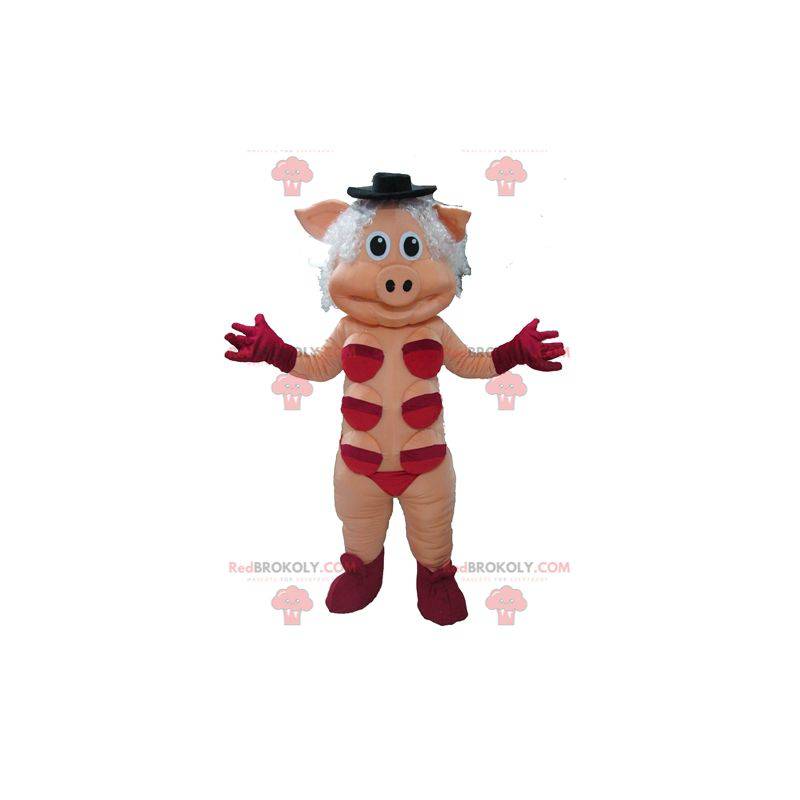 Mascotte troia rosa con biancheria intima rossa - Redbrokoly.com