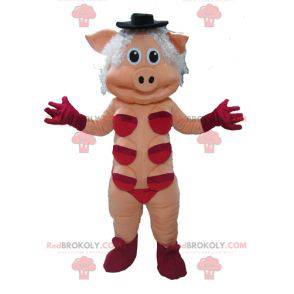 Mascot pink slut with red underwear - Redbrokoly.com