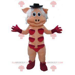 Mascotte troia rosa con biancheria intima rossa - Redbrokoly.com