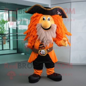 Orange Pirat maskot kostume...