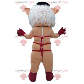 Roze slet mascotte met rood ondergoed - Redbrokoly.com
