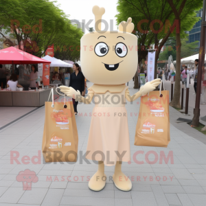 Beige doftljus maskot...