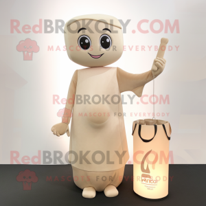 Beige geurkaars mascotte...