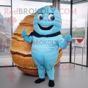 Himmelblå Croissant maskot...