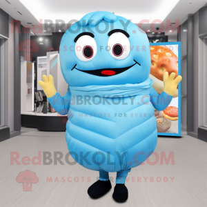 Sky Blue Croissant maskot...