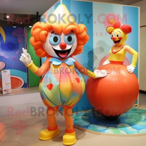 Peach Clown maskot kostume...