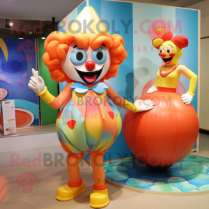 Peach Clown maskot drakt...