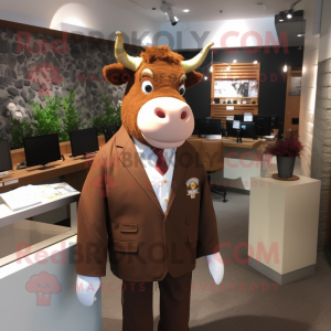 Brun Hereford Cow maskot...