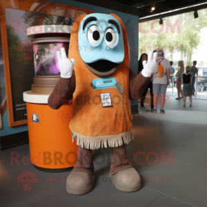 Rust Ghost mascot costume character dressed with a Tank Top and Keychains