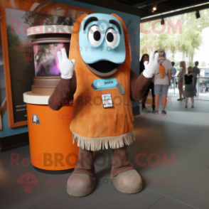 Rust Ghost mascot costume character dressed with a Tank Top and Keychains