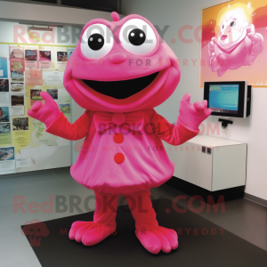 Pink Frog mascotte kostuum...