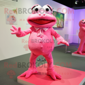 Pink Frog mascotte kostuum...