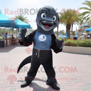 Black Dolphin maskot kostym...
