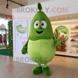 Olive Pear mascot costume character dressed with a Romper and Rings