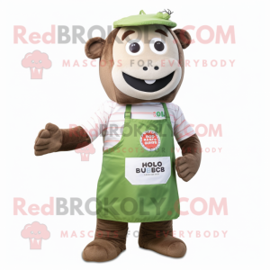 Olive Bbq Ribs mascot costume character dressed with a Dungarees and Pocket squares
