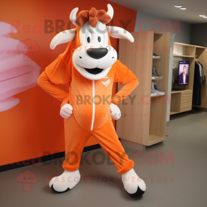 Orange Beef Stroganoff mascot costume character dressed with a Joggers and Tie pins