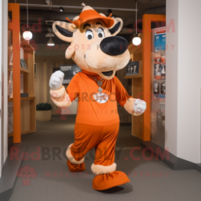 Orange Beef Stroganoff mascot costume character dressed with a Joggers and Tie pins