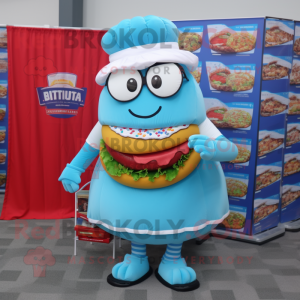 Himmelblå Hamburger maskot...