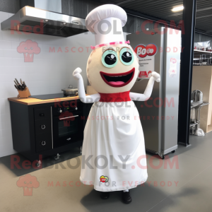nan Bbq Ribs mascot costume character dressed with a Wedding Dress and Headbands