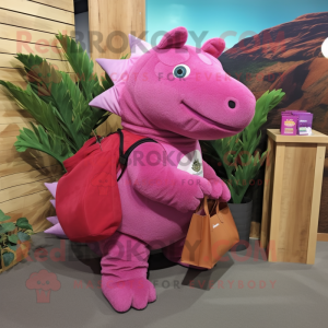 Magenta Ankylosaurus maskot...