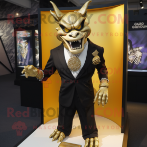 Gold Gargoyle maskot kostym...