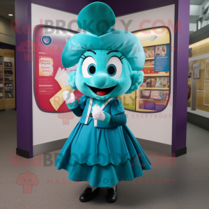Postava maskota Teal Heart...