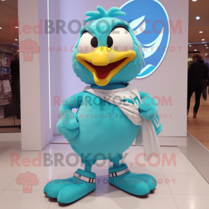 Cyan-Adler Maskottchen...