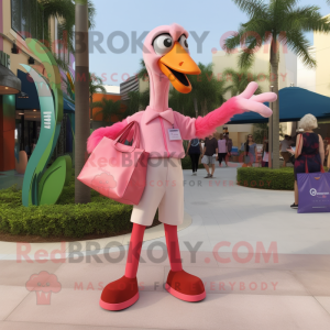 Rosa Flamingo maskot...
