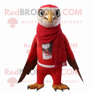 Röd Falcon maskot kostym...