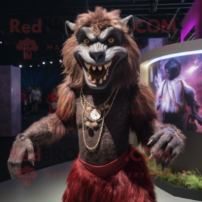 nan Werewolf mascot costume character dressed with a Mini Skirt and Necklaces