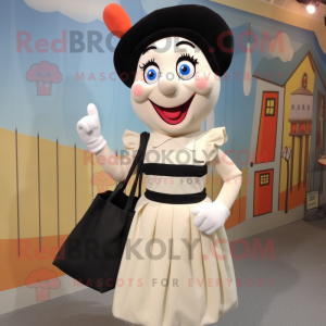 Cream Mime maskot kostym...