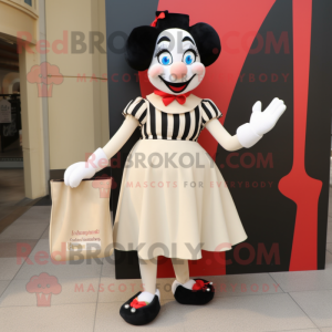 Cream Mime maskot kostym...