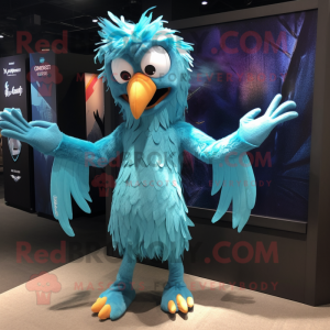 Cyan Harpy mascotte kostuum...