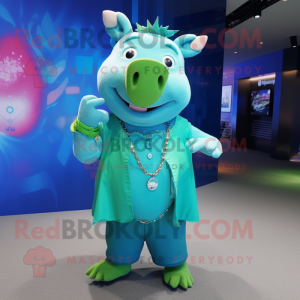 Turquoise Sow mascotte...