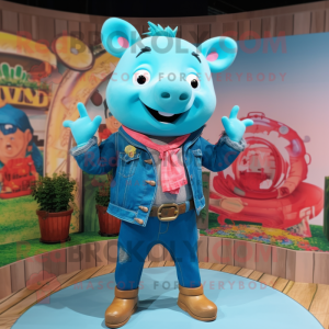 Turquoise Sow mascotte...