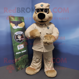 Tan Navy Seal maskot drakt...