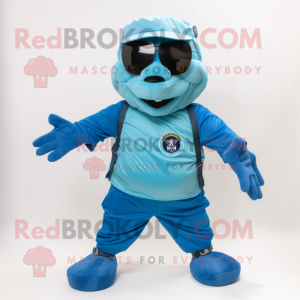 Cyan Navy Seal mascotte...