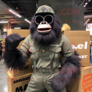 nan Gorilla mascot costume character dressed with a Cargo Pants and Sunglasses