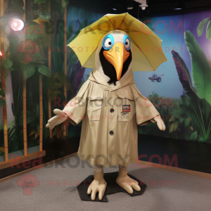 Beige Toucan maskot kostume...