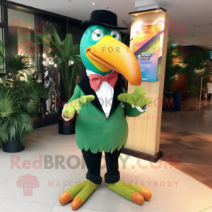 Grøn Toucan maskot kostume...