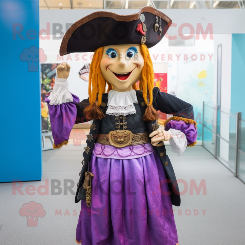 nan Pirate mascot costume character dressed with a Sheath Dress and Necklaces