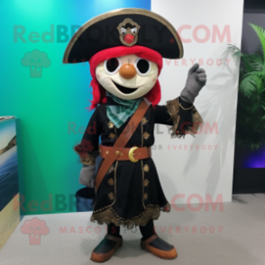 nan Pirate mascot costume character dressed with a Sheath Dress and Necklaces