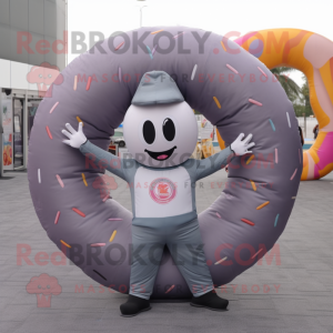 Grå Donut maskot kostume...