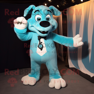 Cyan Dog mascotte kostuum...