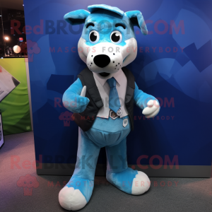 Cyan Hunde maskot kostume...