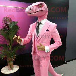 Pink Velociraptor maskot...