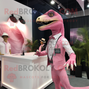 Rosa Velociraptor maskot...