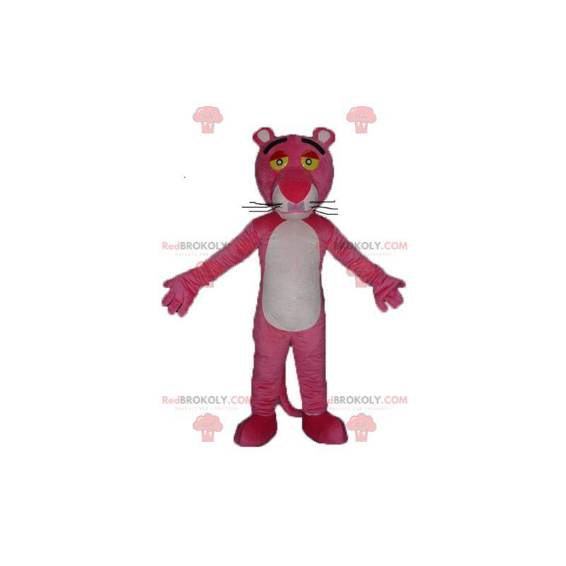 Mascotte de la panthère rose personnage de dessin animé -