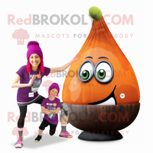 Rust Onion mascot costume character dressed with a Yoga Pants and Beanies