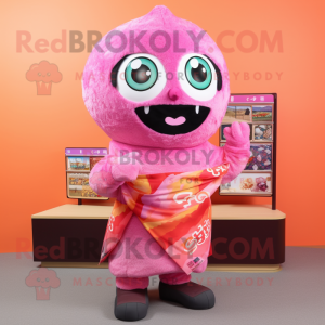 Rosa Sushi maskot kostym...